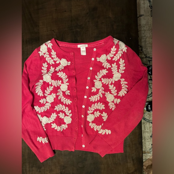 Sundance Pink Embroidered Sweater - Picture 1 of 6